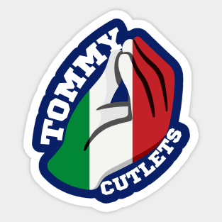 Tommy Cutlets Italian Hand, Italian Flag - 2 Sticker